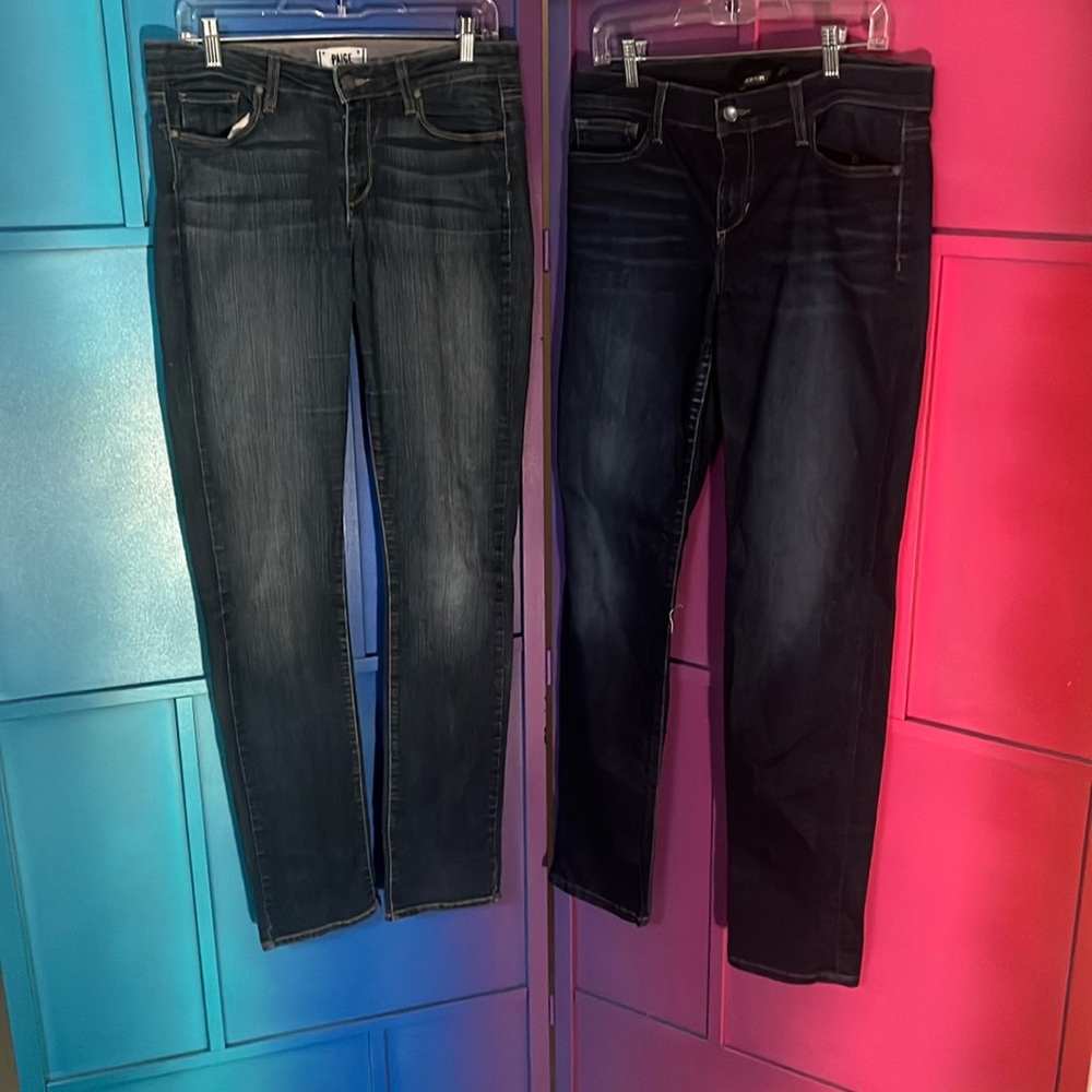 2 pair Paige & Joe’s Jeans Straight Leg